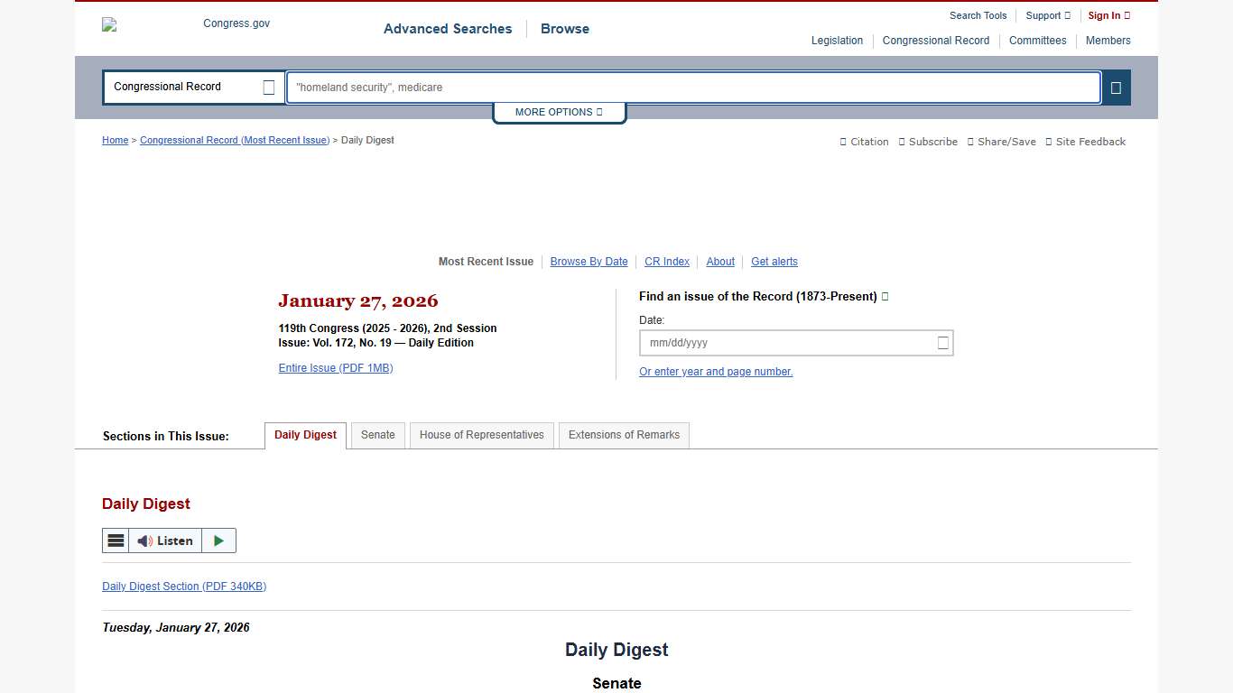 Congressional Record Congress.gov Library of Congress